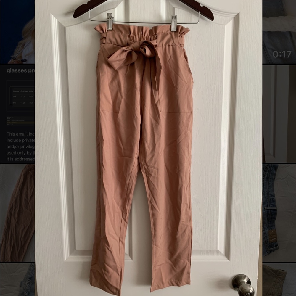 Tan paper bag pants. Size XXS